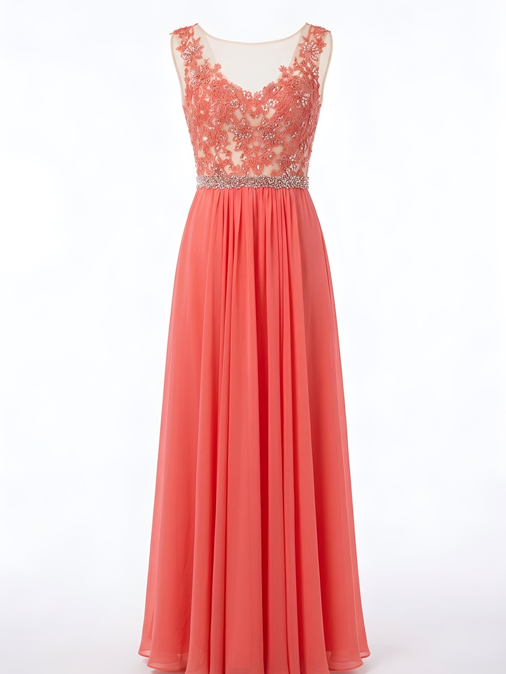 Sale!!! Elegant Coral Embellished Prom Dress